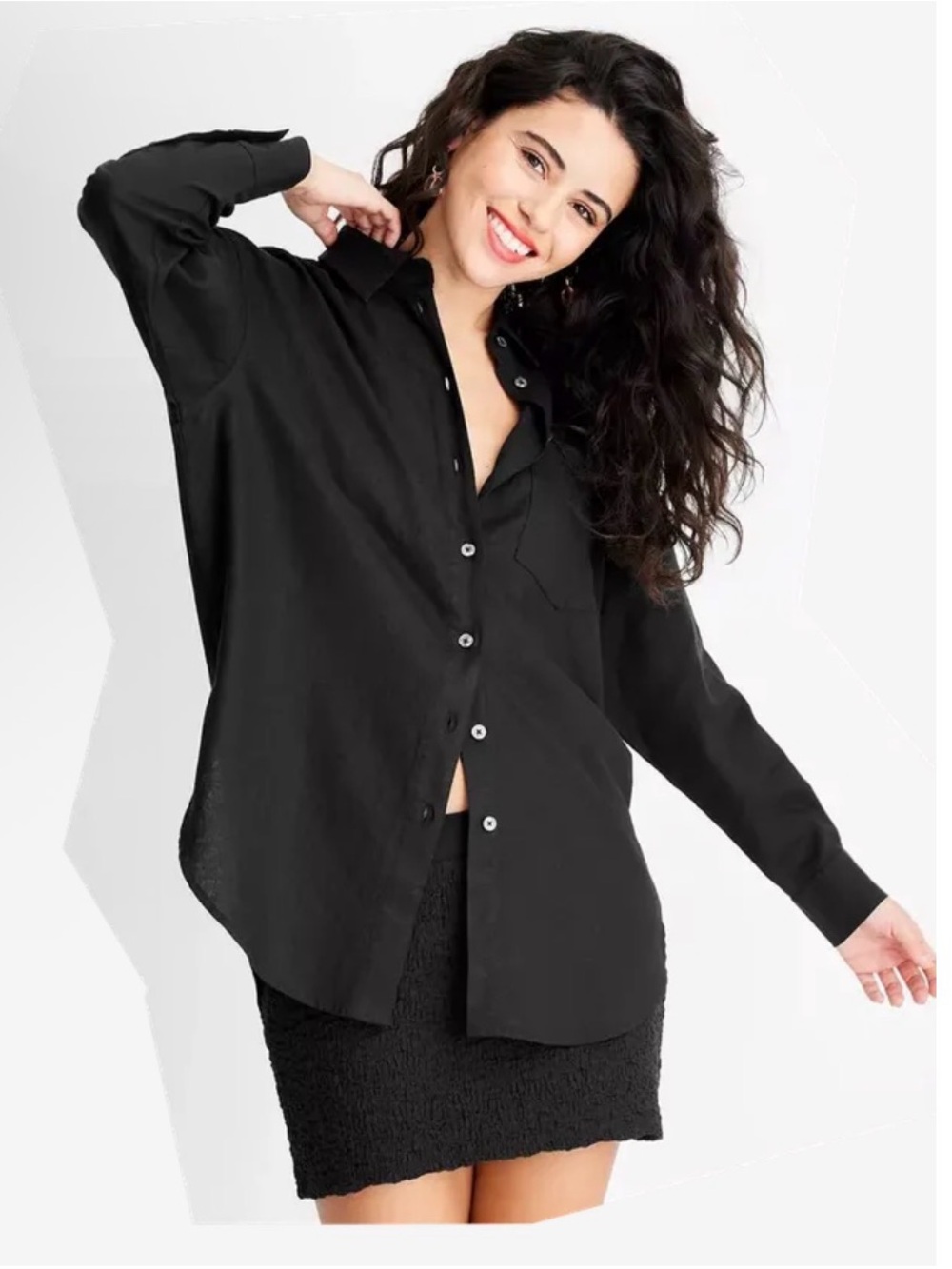 Future Collective x Gabriella Karefa-Johnson Collab Linen Blend Oversized Shirt